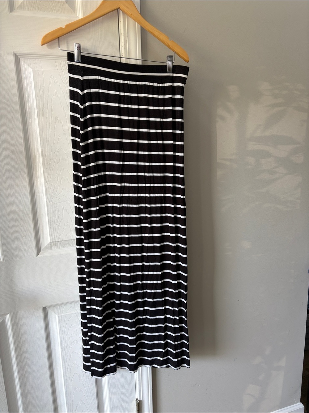 Apt. 9 Black and White Striped Maxi Skirt